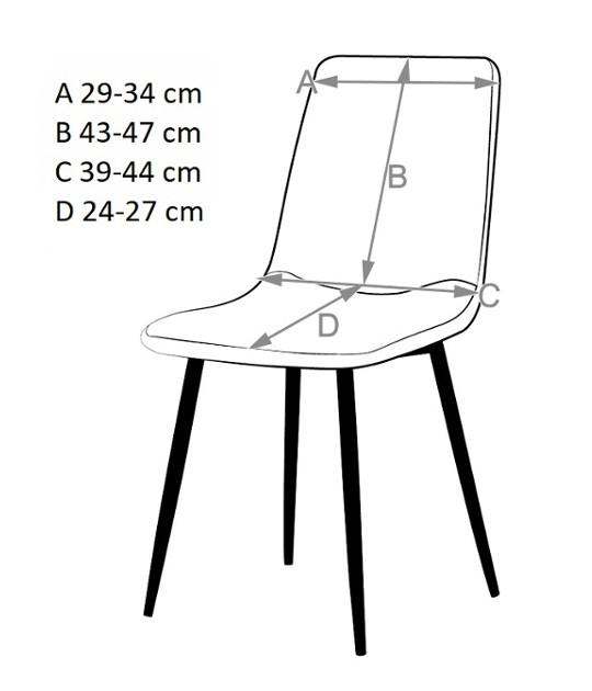 Scandinavian Chair Cover Grey Velvet Elastic [21Ea]