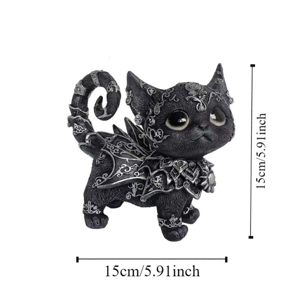 Animal Simulation Model Mysterious Black Cat Statue Desktop Ornament Cat Action Figure  Living Room