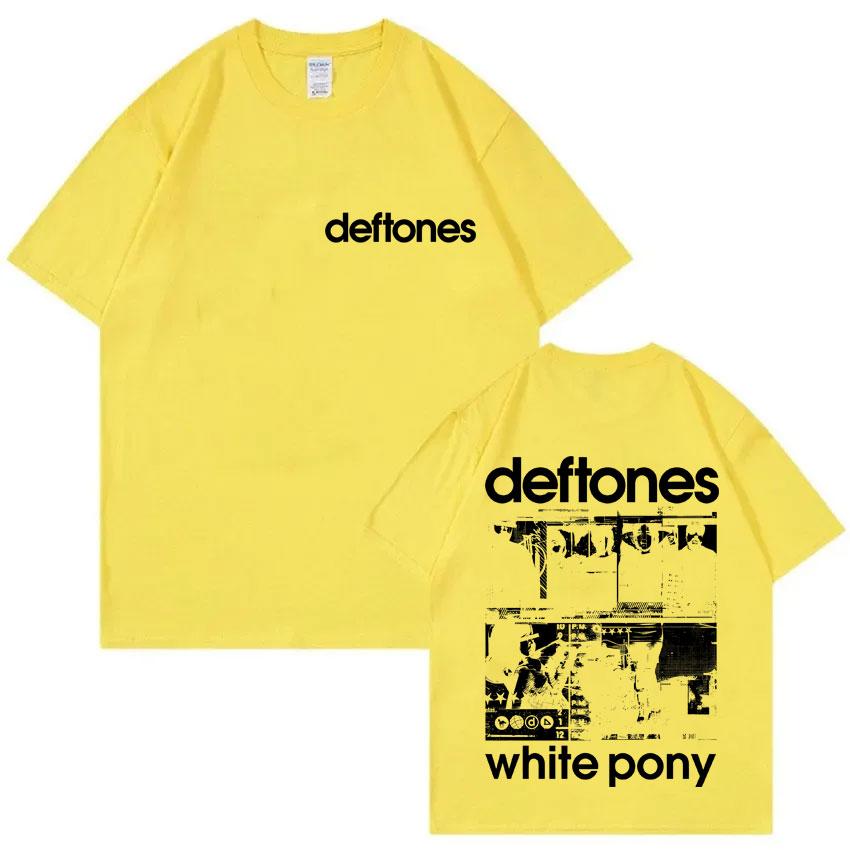 Rock Band Deftones White Pony Double Sided Print T-shirt Men Hip Hop Alternative Metal Oversized Streetwear Male Fashion Tshirt