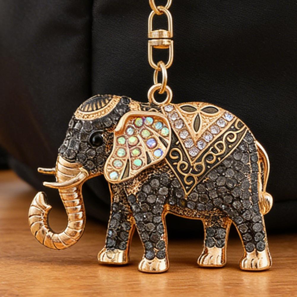Neujahrs Glücksbringer Funkelnde Strasssteine Elefant Schlüsselanhänger Tasche Anhänger Valentinstag Und Weihnachtsdekoration Schlüsselanhänger