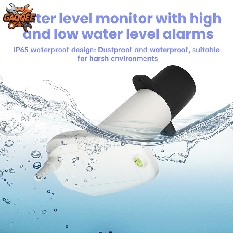 Wireless Liquid Level Sensor High-Precision Ultrasonic Water Level Sensor Liquid Level Monitoring High/Low Liquid Level Alarm