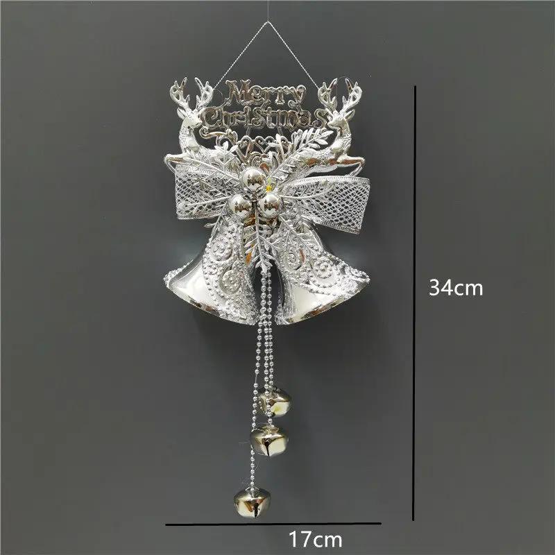 Christmas Lighted Bell Ornaments Hanging Large Jingle Bells Decorations for Tree with Holly Berry for Indoor Outdoor Christma