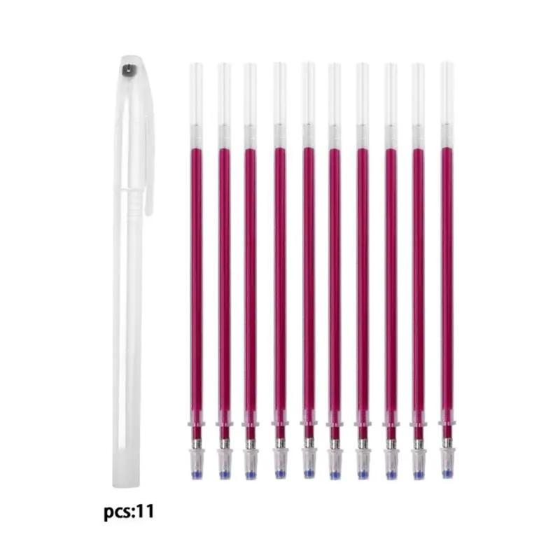 11Pcs Heat Erasable Fabric Marking Pens Water Soluble Disappearing Marker for Handmade Bag Making Quilting Sewing Use