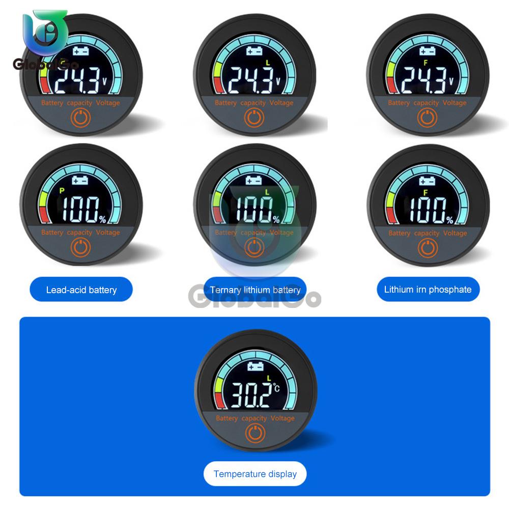 DC8-100V Rundes Digitalanzeige Voltmeter LED Digitales Voltmeter Panel Voltmeter Monitor Messgerät Anzeige Auto Zubehör Wasserdicht