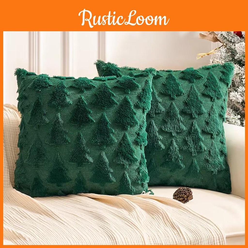 Christmas Snowflake Tree Pillow Cover Plush Throw Pillowcase Winter Decor Home