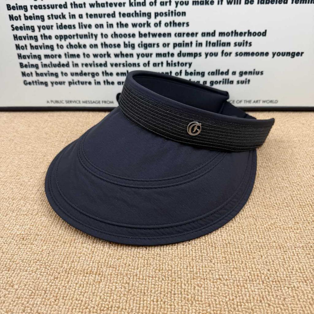 New spring and summer Internet celebrity ice silk headband empty top sun protection hat women's UPF + UV protection big brim sun hat