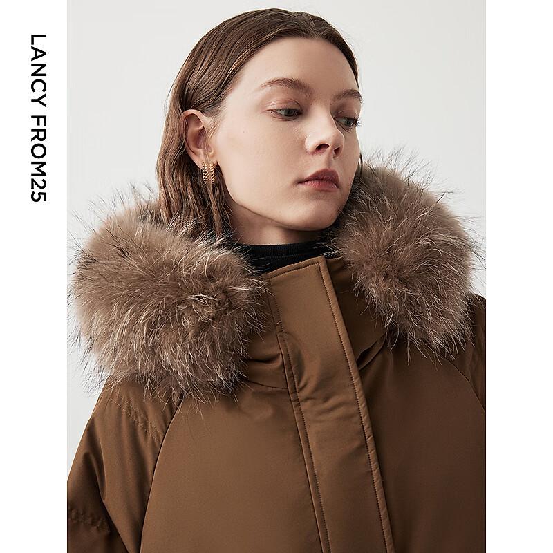 LANCY HERDBAGGI Women's Cinch Waist Goose Down Parka Jacket
