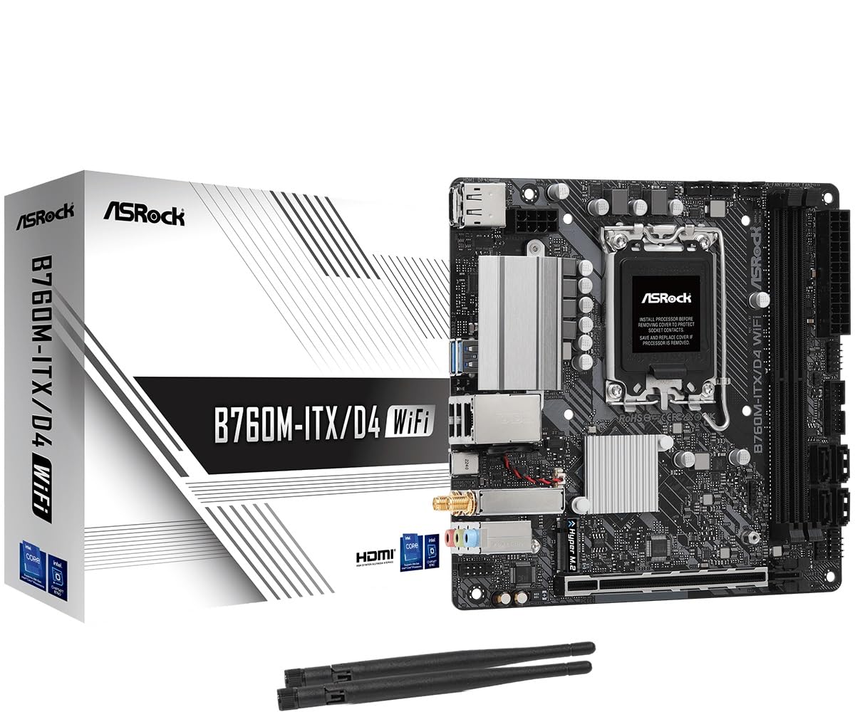 

ASRock Motherboard WiFi Intel 12th and 13th Generation CPU Compatible B760 Chipset DDR4 Mini ITX Motherboard Authorized Distributor B760M-ITX/D4