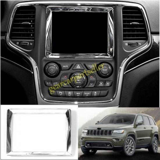 For Jeep Grand Cherokee 14-2021 ABS Chrome Middle Console Navigation Panel Trim