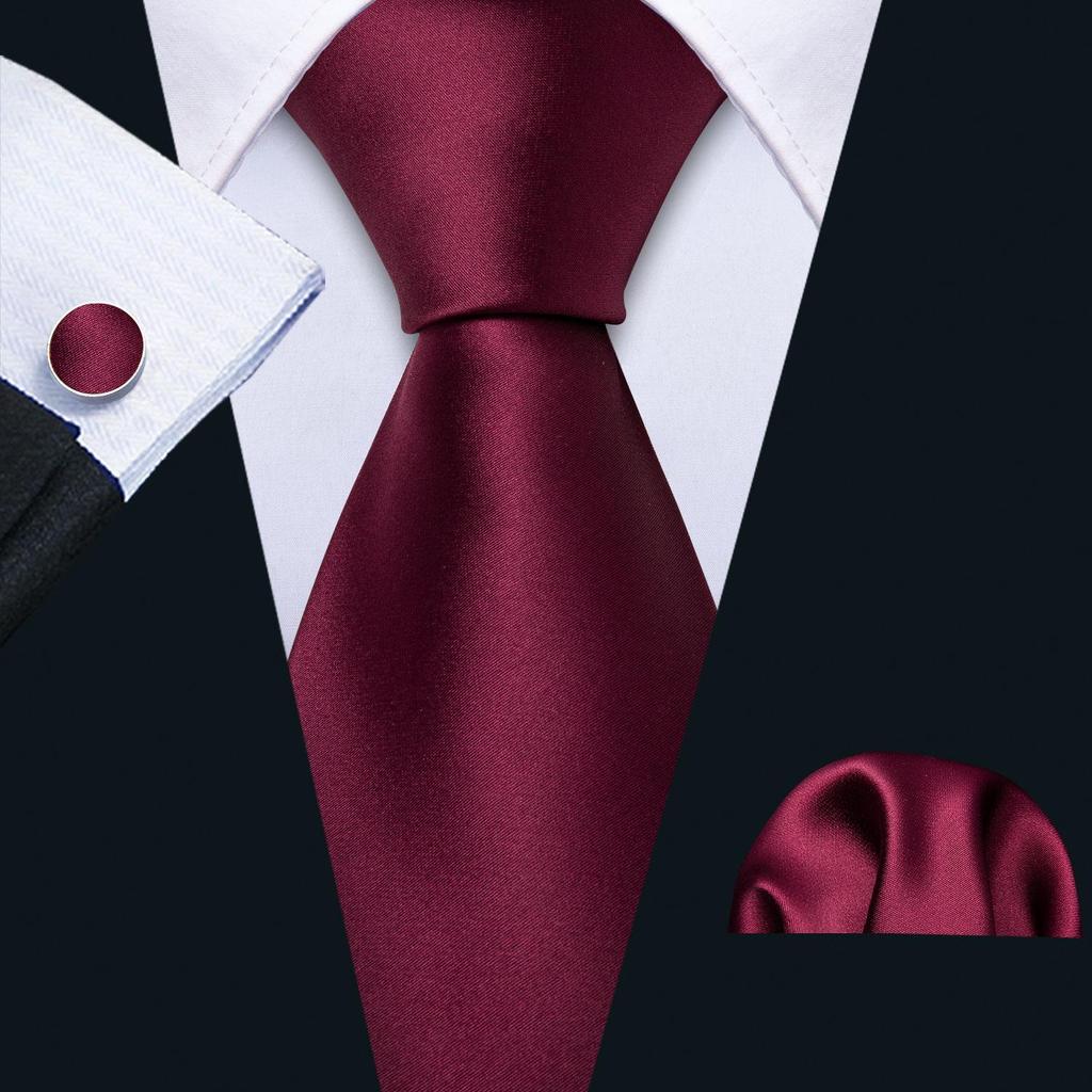 Barry Wang Formal Mens Paisley Silk Tie Set Mens Necktie Pocket Square Cufflinks Wedding