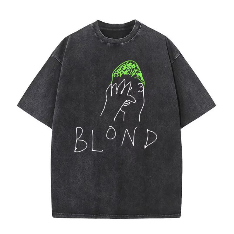 Washed Vintage Rapper Frank Oversized Tshirt Blond Graphic Tshirts Unisex Women Ocean Hip Hop T Shirt Unisexs Fashion Casual Tees