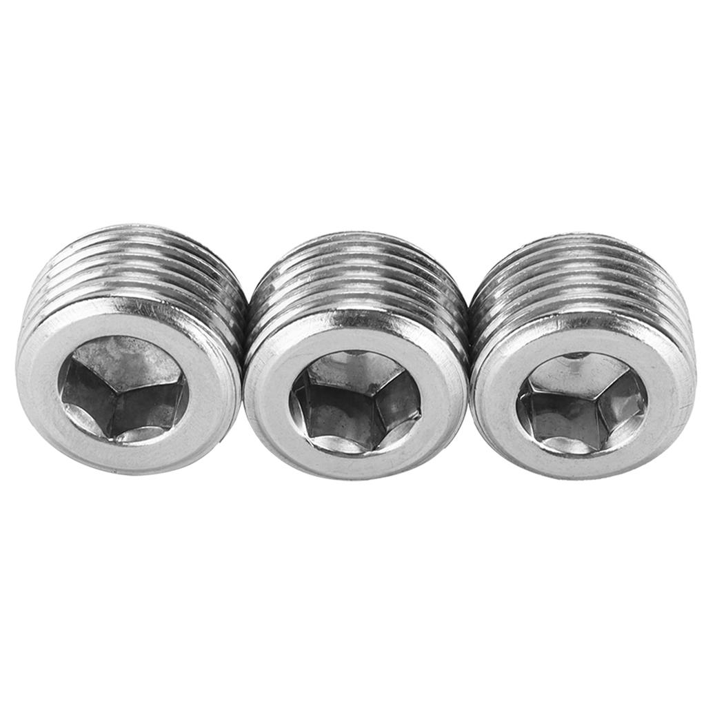 3pcs 12in NPT Pipe Plug Male Thread Fitting Internal Hex Thread Connector Car Accessories