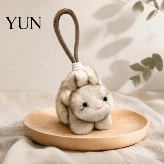 Cute Bunny Plush Keychain Scented Keychain, Mini Rabbit Stuffed Animal with Fragrance Adorable Gift for Kids Beads, Hanging Pendant Bag Backpack, Soft