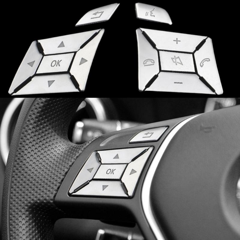 Auto-Lenkradknopf-Aufkleber, Ersatz-Aufkleber, kompatibel mit W176, W212, W204, Auto-Innenausstattung