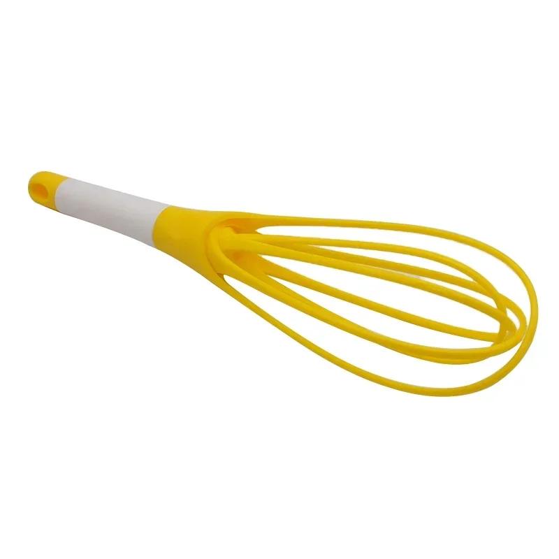 Mini Plastic Kitchen Egg Whisk, Multifunctional Rotary Manual Egg Beater Mixer, Egg Agitator, Silicone Eco - Friendly