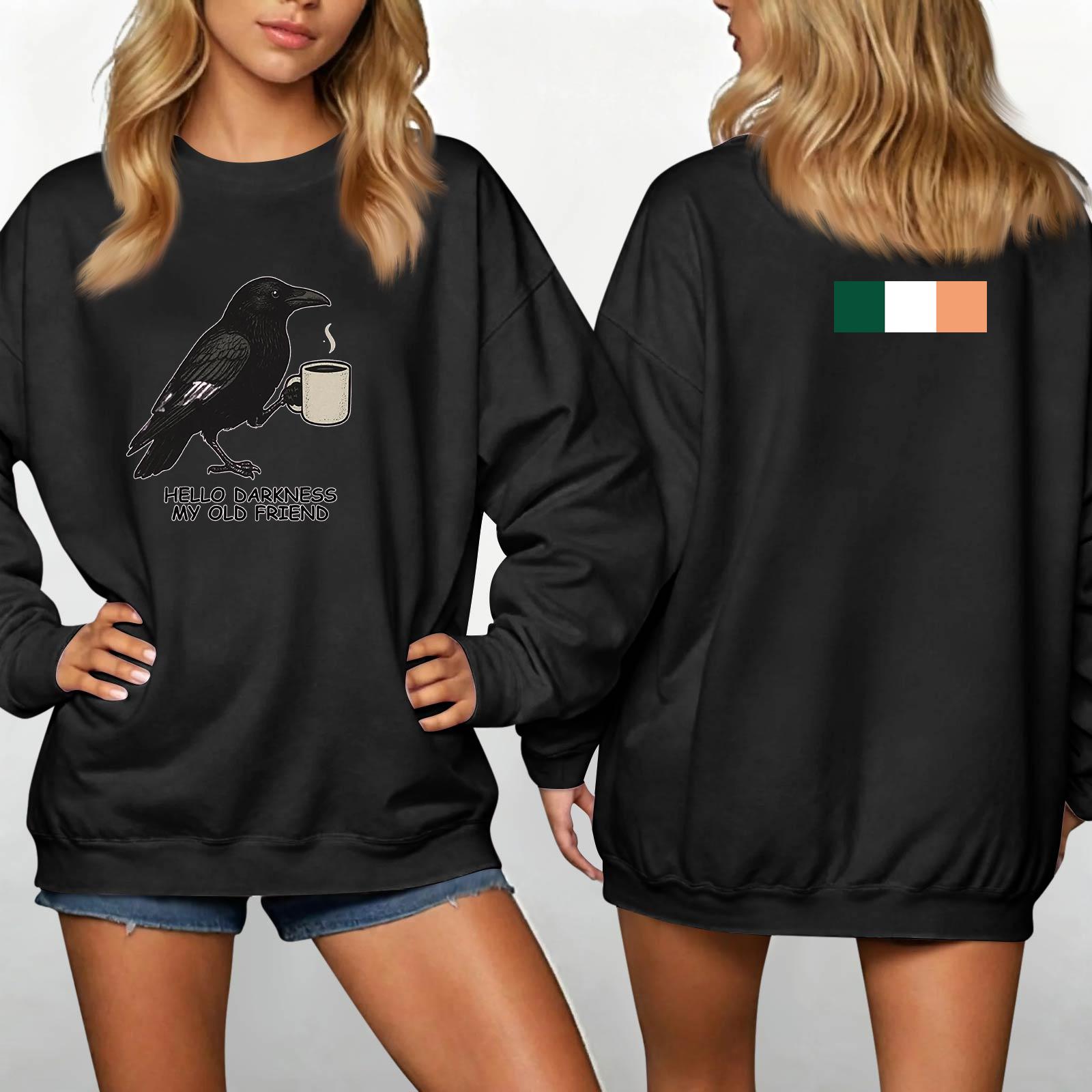 Women s Casual Fashion Neck St. Patrick Print Sweatshirt XXL чёрный