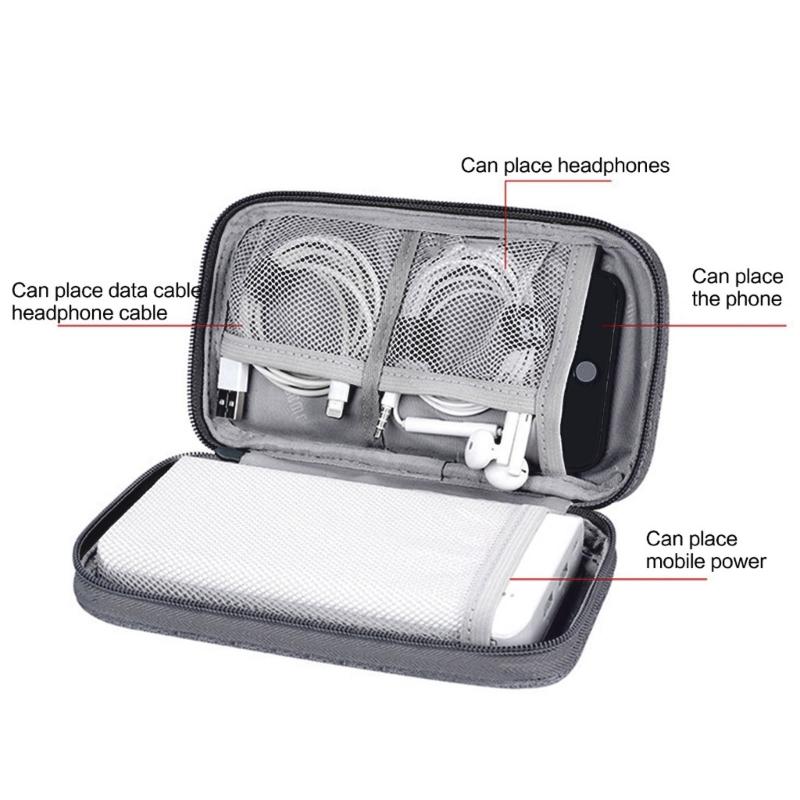 Storage Bag Carrying Box for Case Organizer Cover Pouch Shockproof Travel for Case for Power Bank Earphone USB Data Cabl