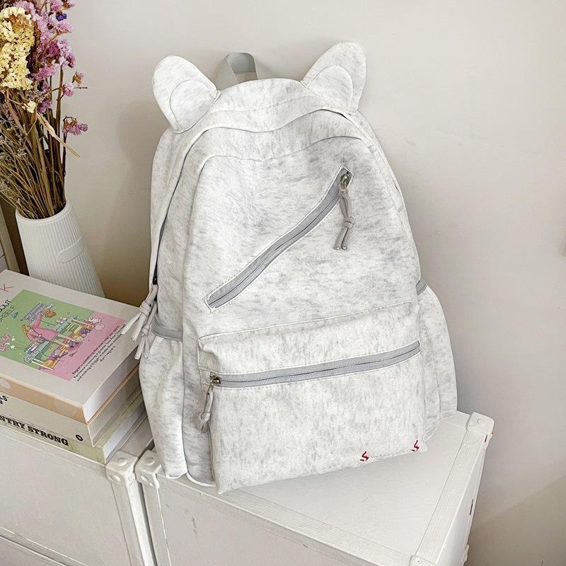 Schoolbag1011 New Korean Style Relaxed Simple Double Shoulder Backpack Japanese Style School Bag High Aesthetic Backpack for Middle and University