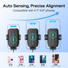15w Qi Wireless Charging Car Phone Holder Automatic Alignment Blue Light Fast Car Charger For Mobilephone 360°adjustable