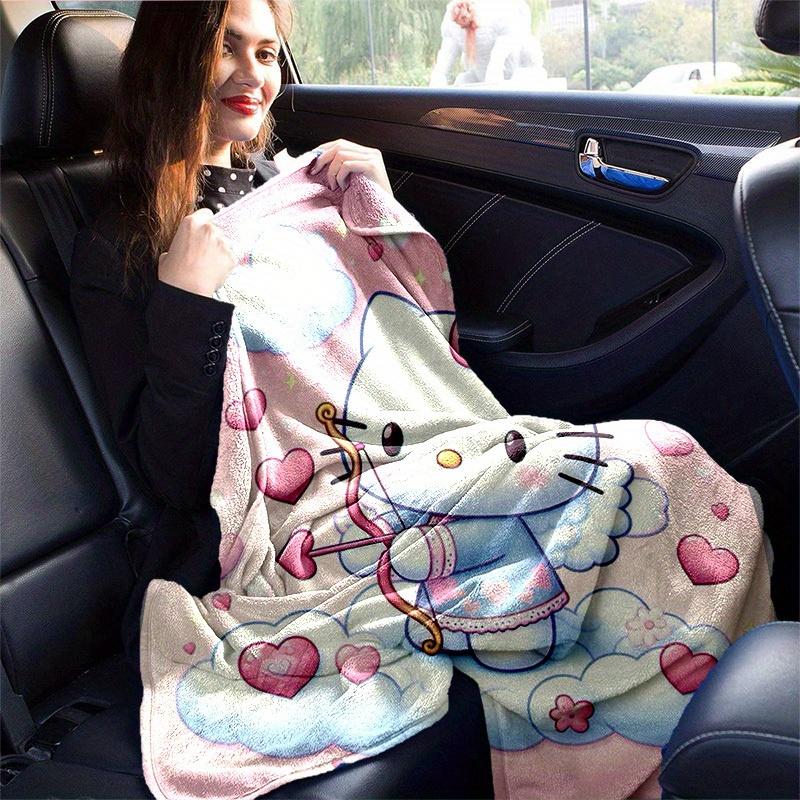 1pc. Hello Kitty Cupid Cloud Heart Print Blanket - Home Office Outdoor Gift Suitable for All Seasons (Ho