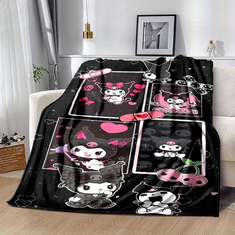 1pc. Cute Gothic Kuromi Plushie Decorative Blanket - Perfect for Home, Office, Outdoor Use, Gift Idea, Suitable for Al