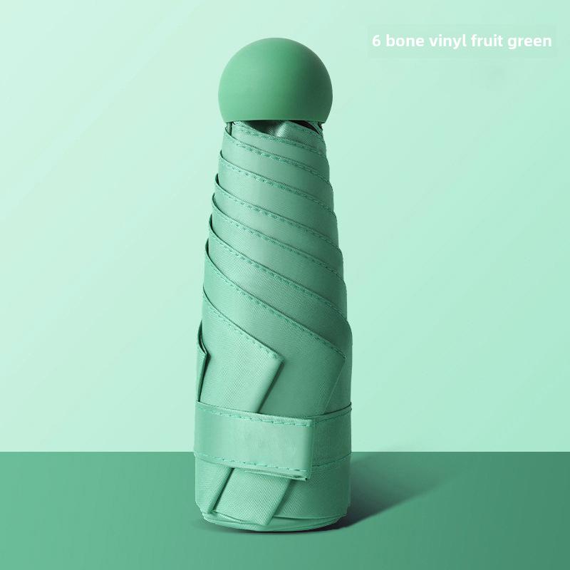 Portable Women's Sun Protection Umbrella - Mini Black Capsule Design