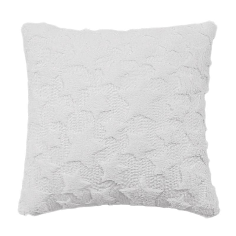 

Reversible Furry Pillow Cover With Symbol Texture Washable Decorative Pillow for Seasonal Accenting 30X50cm белый