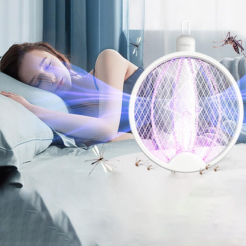 Foldable Electric Mosquito Killler Wall Mounted Handheld 2 In 1 USB Charing Home Fly Swatter Lightwave Lure Mata Fly for Camping