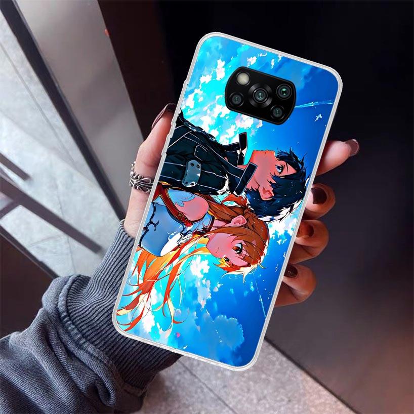 Anime Sword Art Online SAO Phone Case For Xiaomi Poco X5 X6 X7 Pro F7 Ultra M7 Redmi 15C 15 13C 13 12C 12 10 10C 10A 9 9C 9T 9A