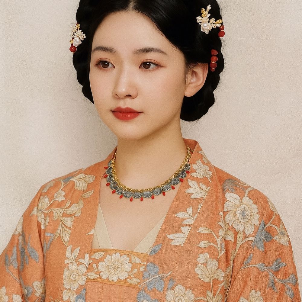 Hanfu Accessories Beads Necklace Ethnic Style Multi-layer Lace Necklace Chinese Style Choker  Girls