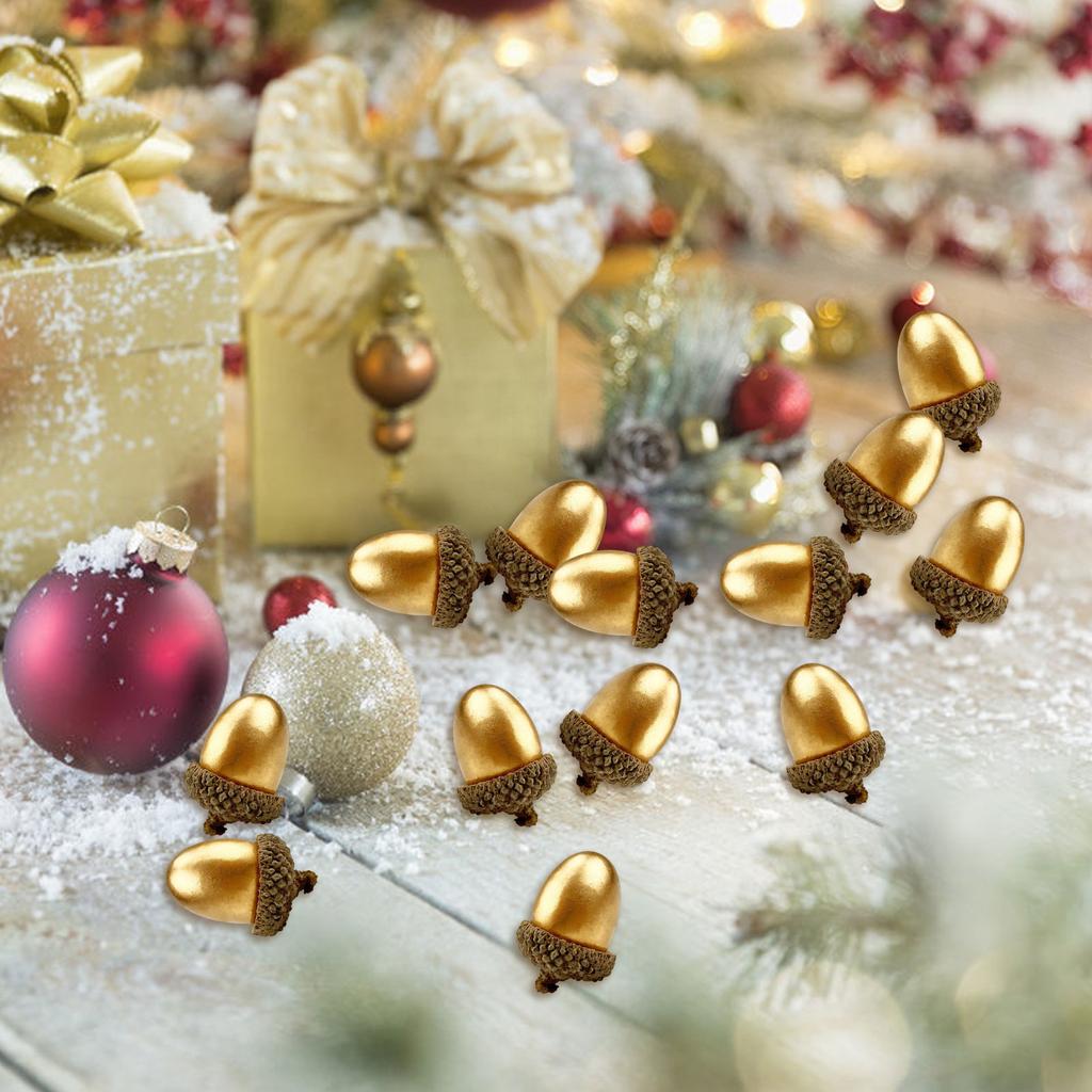 50 Pcs Artificial Acorns With Natural Cap Fake For Decoration Home House Kitchen Decor Christmas Decoration Fall Table Scatter Crafting