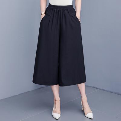 Pantaloni larghi estivi da donna, eleganti, taglie forti, casual, con elastico in vita, gonna, abbigliamento vintage