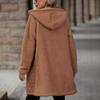 New Women's Fleece Coat Oversized Hooded Zipper Warm Outerwear Autumn Winter  for Europe America