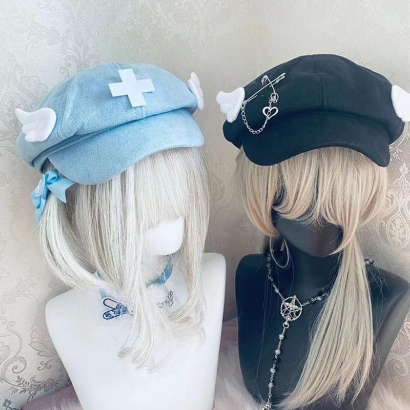 Girls Painter Hat Short Brim Hat French Beret for Dating Photography Subculture Y2K Headwear Painter Hat