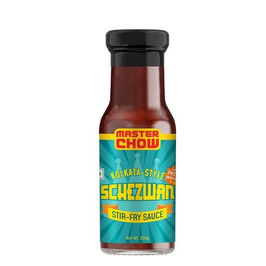 MasterChow Kolkata King Spicy Schezwan Stir Fry Cooking Sauce (220gm) | Get Restaurant Style Taste in Just 10 Minutes | Serves 4-5 Meals 220GM