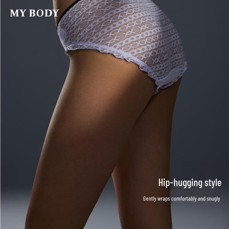 Mybody Women's Sexy Lace Mid-Waist Briefs