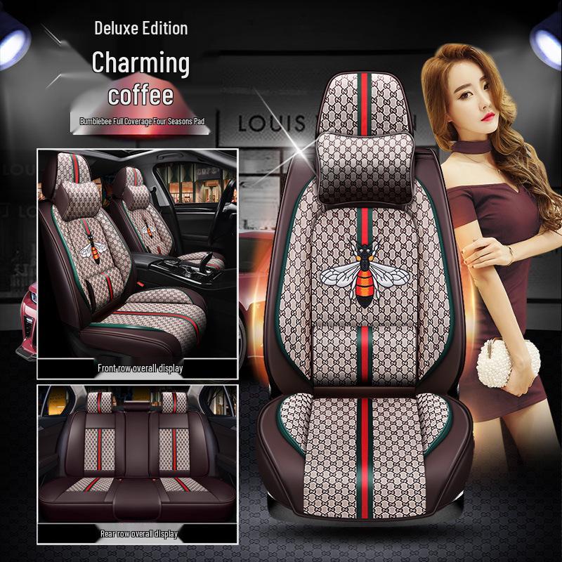 Universal Linen Seat Cover for Honda Accord 8th-10th Gen - Half Cushion, Full Cover, All-Season