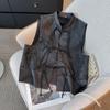 Premium vest women's 2025 spring and autumn outer wear thin disc buckle jacquard vest short vest