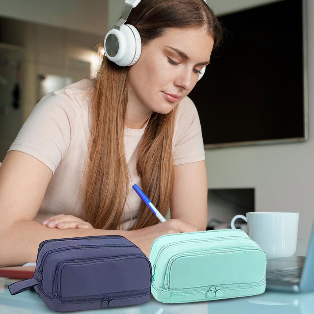 High-value Japanese Style Large-capacity Pencil Case Korean Version Junior High School Student Canvas Stationery Bag Boys And Girls Cute Pencil Case