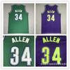 Embroidered Milwaukee Bucks Jersey Ray Allen 34 Basketball Uniform Shirt Men Women
