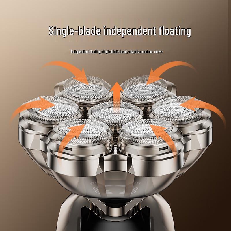 Qiman Magnetic 7-Blade Electric Head Shaver CN plug (adapter included)