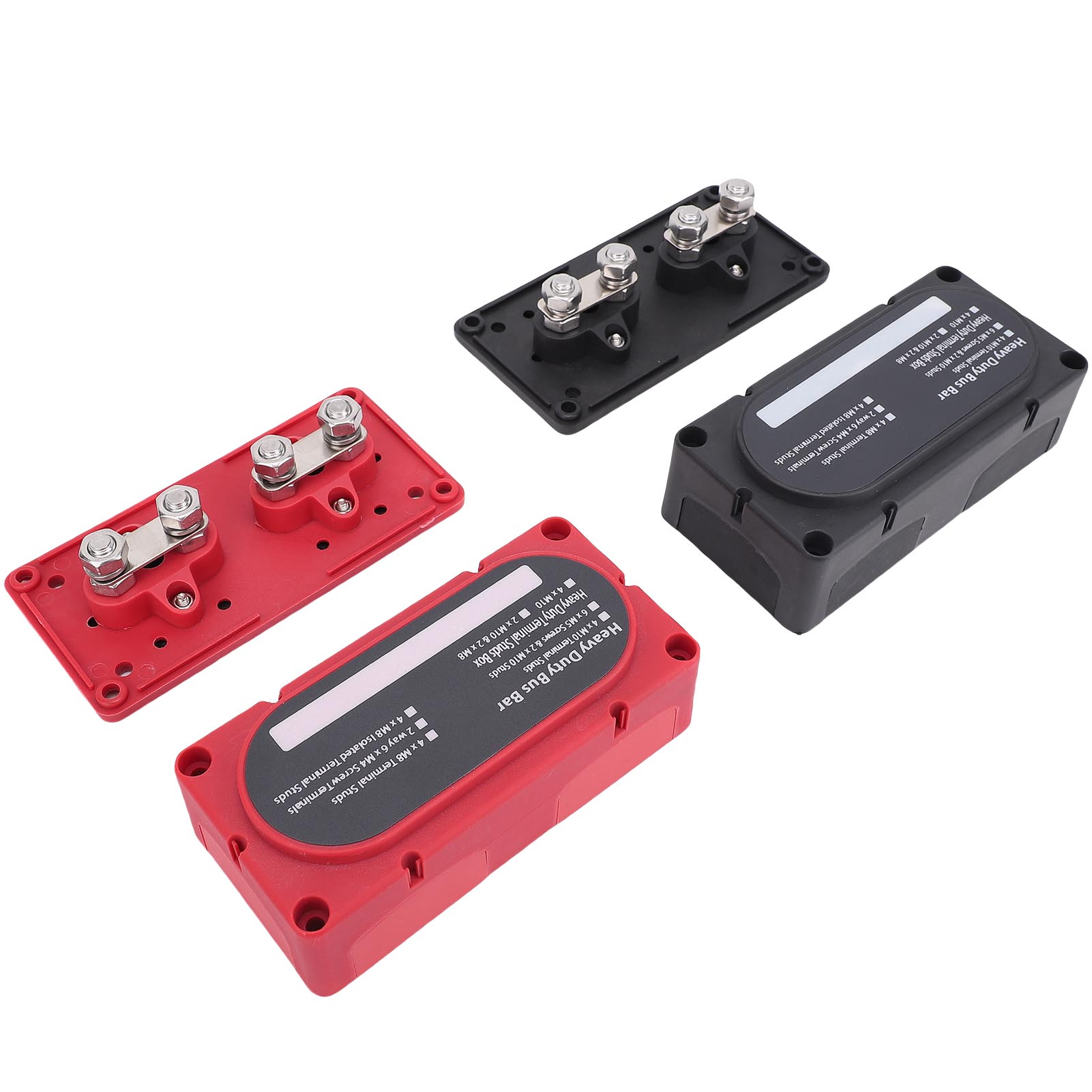 

300A High Current 4 Position Bus Bar with M10 Studs Pure Copper Power Distribution Block for Car RV Boat