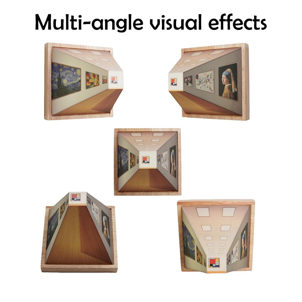 D5 Creative Novelty 3D Lamp Naked Eye Visual Night Light Optical Art Atmosphere Wall Lamp Wall-Mounted Painting Light Kids Gift