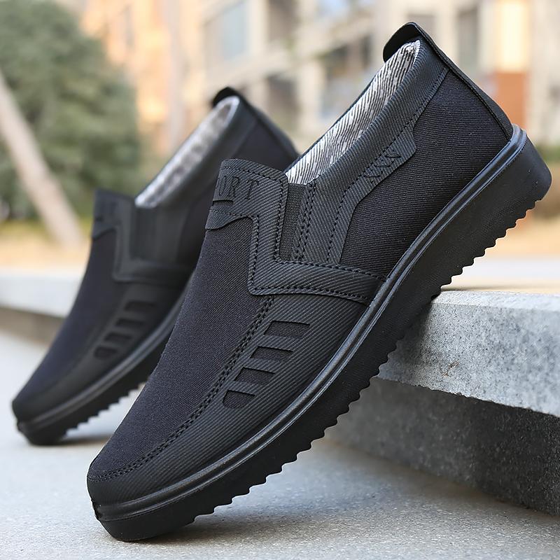 New Men's Cloth Shoes, Breathable Slip-On Soft Soles, Comfortable Casual Shoes, Fashionable and Versatile Men's Shoes, Wear-Resistant
