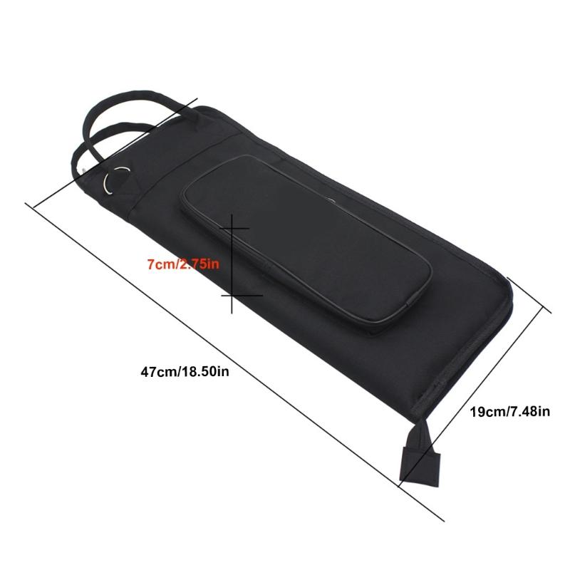 Drum Sticks Gig Bag Waterproof Drum Accessories Storage Drum Stick Mallets Carry Bag Drumstick Bag with External Pocket