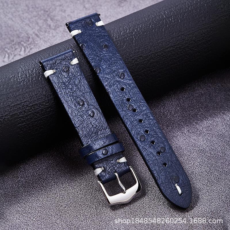 Ostrich Pattern Leather High Value 20Mm/22Mm/First Layer Pin Buckle Leather Strap Accessories