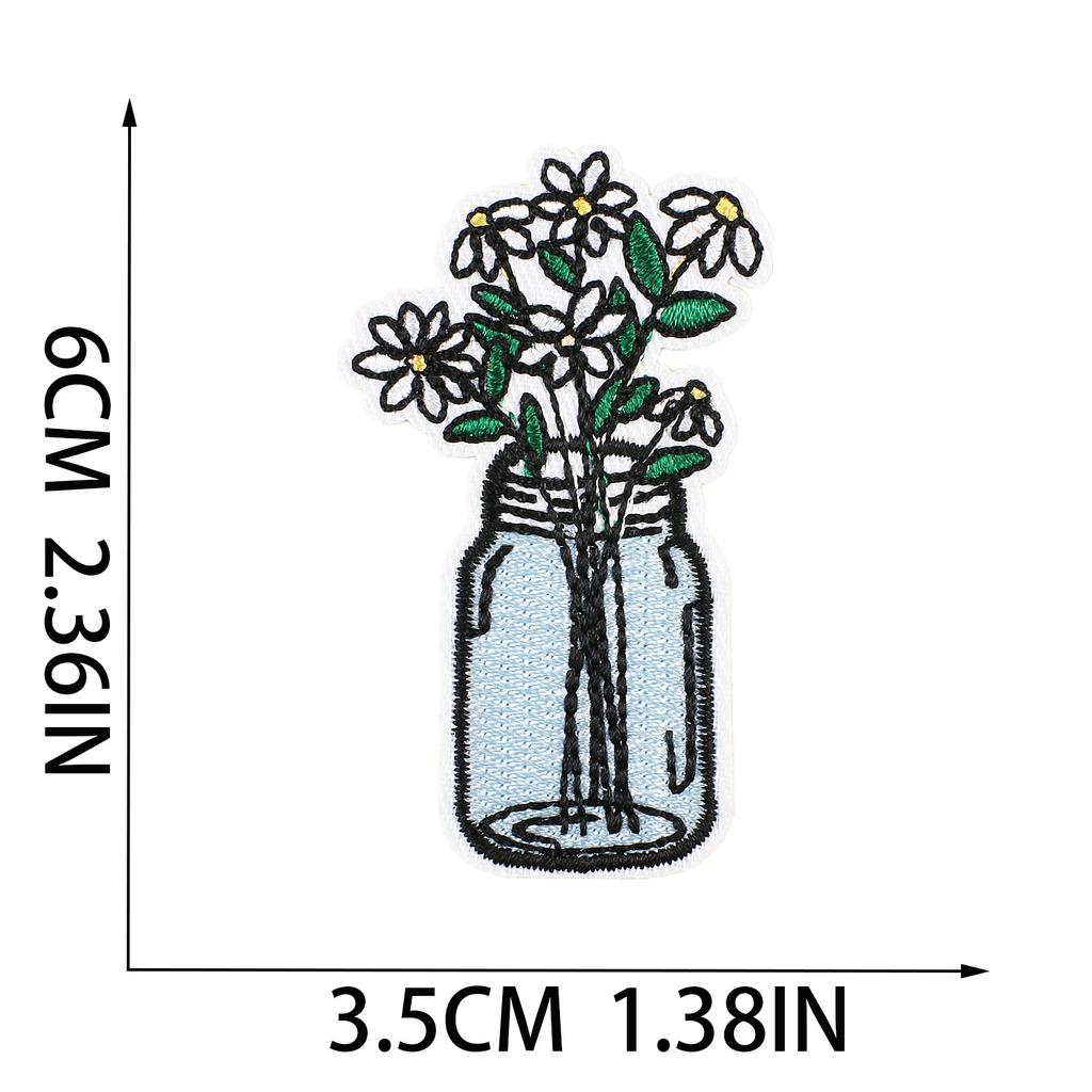 New Flower Embroidery Cloth Sticker Set, Clothes Decoration Patch Sticker, Cartoon Chrysanthemum Heat Transfer Embroidery Sticker