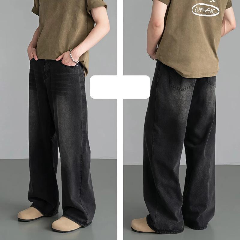 Four Seasons Fashionable Versatile Jeans Men's Retro Loose Straight Trousers