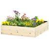 Raised Garden Bed in Wood, Garden Planter for Plants and Vegetables, 117x117x30cm