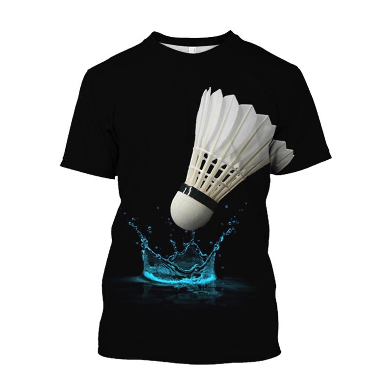 T-shirt Imprimé 3D Hot Blood Badminton Vêtements de Sport Loisir Streetwear T-shirt Oversize Manches Courtes Pulls Haut
